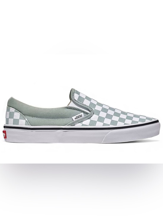 Vans Shoes - Vans Slip-On Checkerboard Sneakers - Gray & White Size 8.5 Women’s